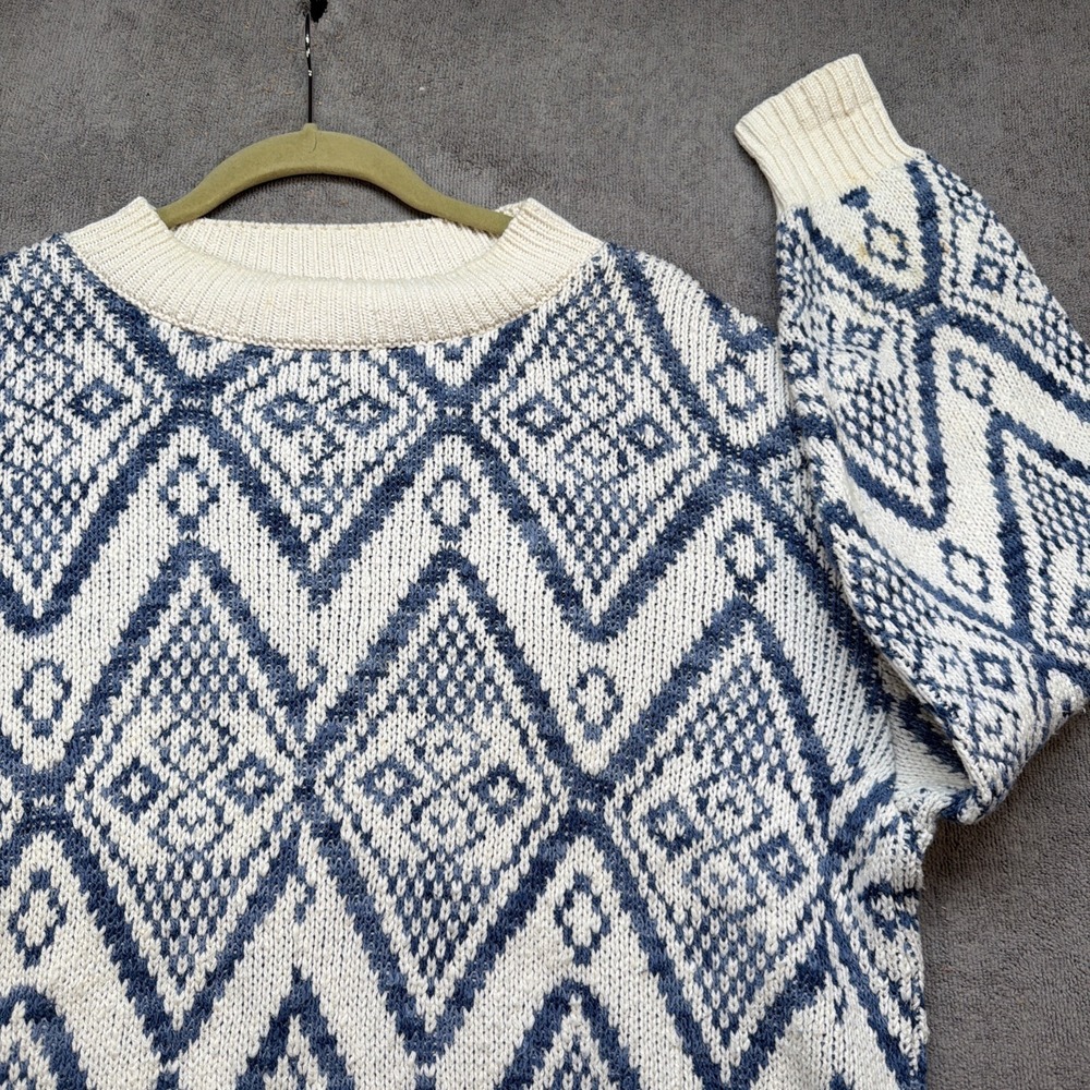 Vintage Alfred Dunner Sweater Geometric Knit Made USA XL 80s 90s